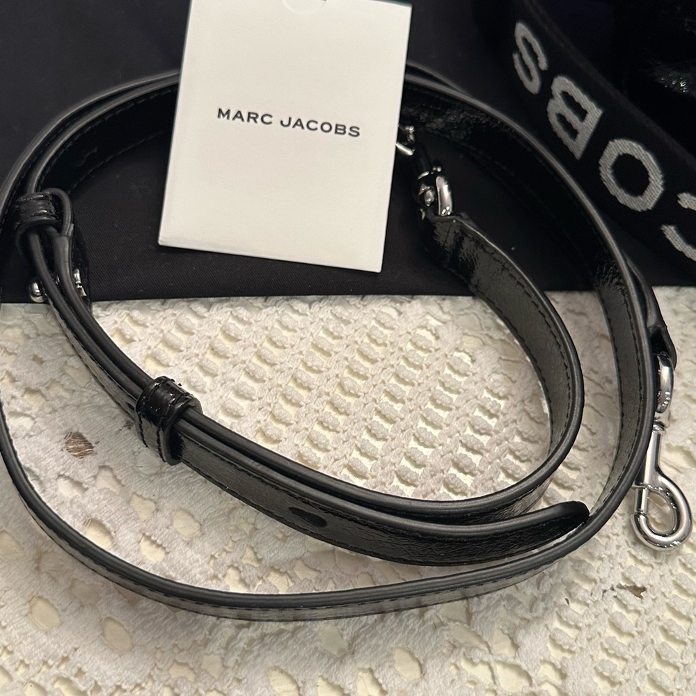 Marc Jacobs Soft Box 23 Black Leather Handbag w/2 STRAPS, 1 leather, 1 logo - Picture 3 of 13